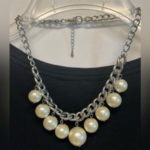 Costume silver and Pearl necklace. Listing is for necklace only.